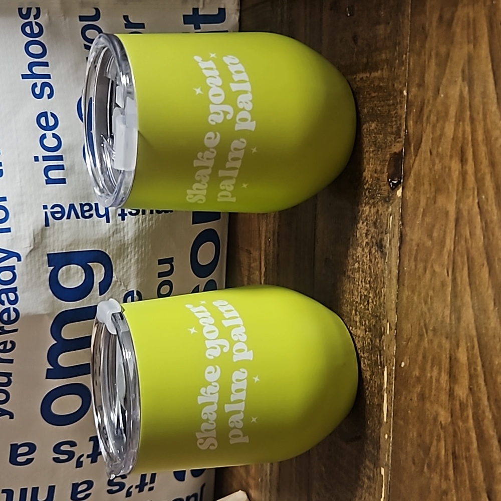 MODERN EXPRESSIONS SHAKE YOUR PALM PALM WINE TUMBLER SET OF 2: NEW WITH TAGS
